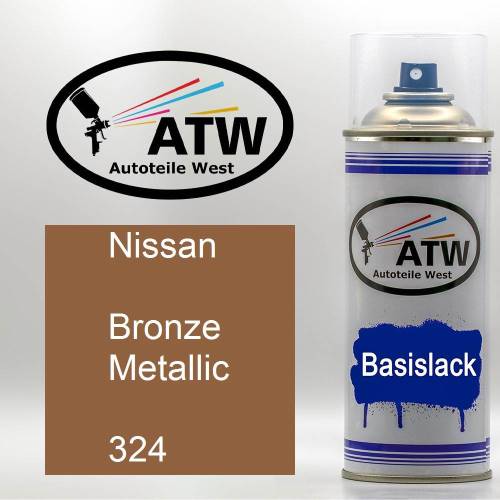 Nissan, Bronze Metallic, 324: 400ml Sprühdose, von ATW Autoteile West.